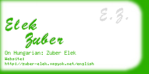 elek zuber business card